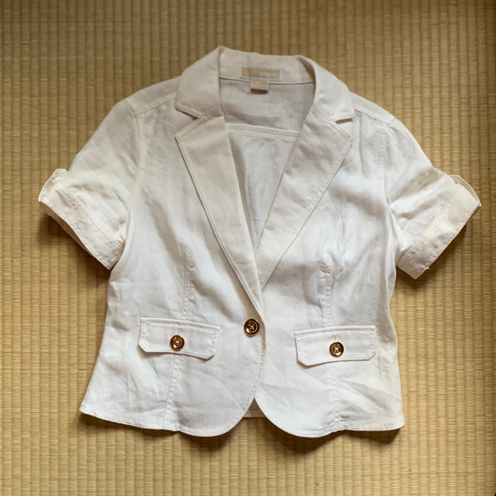 Michael Kors white linen blazer